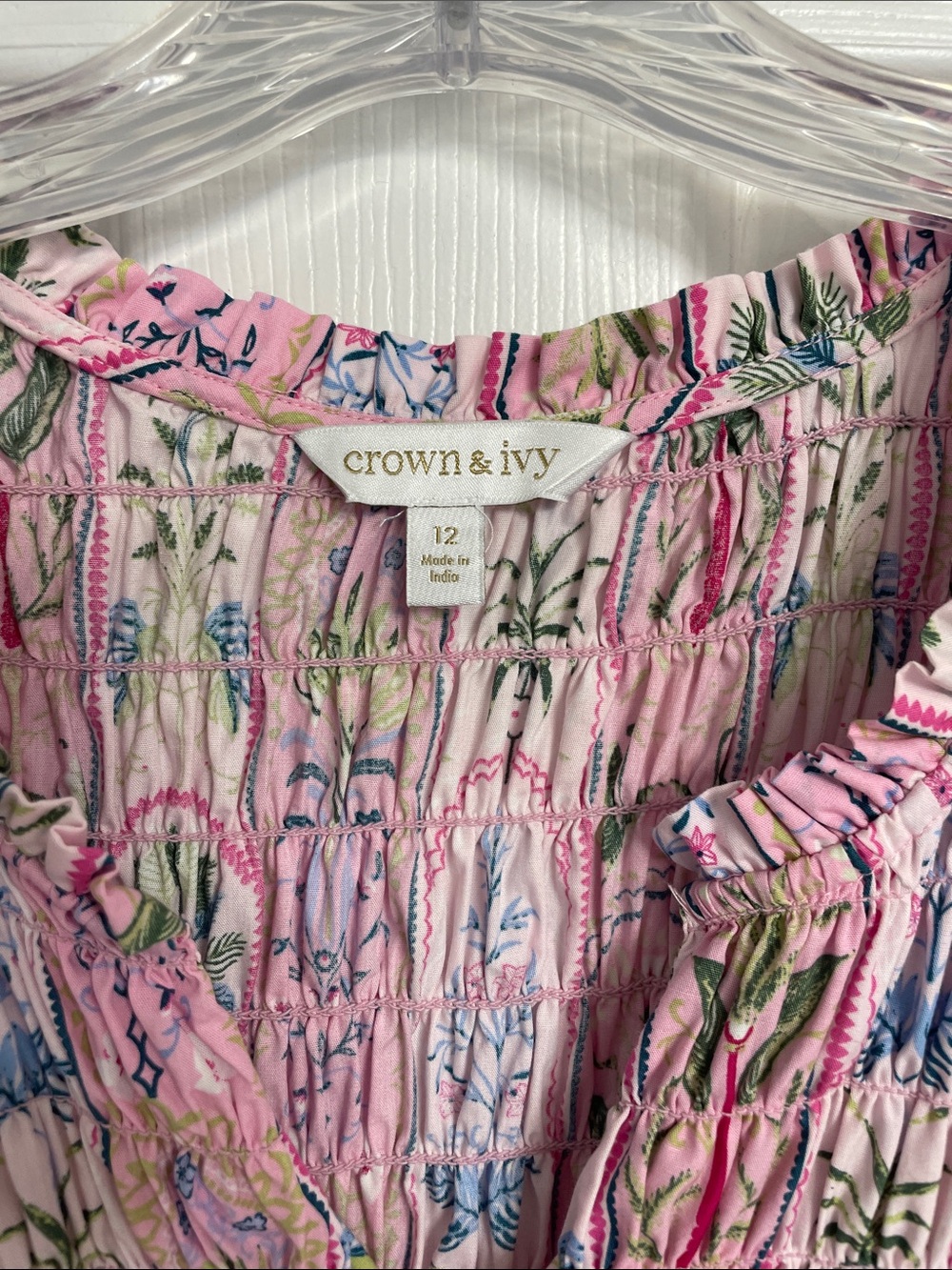 crown & ivy Pink Floral Smocked Dress - Picture 2 of 2